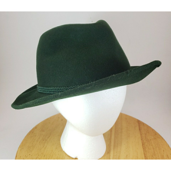 Vintage Robin Sport Lembert Octoberfest Green Wool Hat w/Rope Band Size 56 cm - Picture 1 of 7